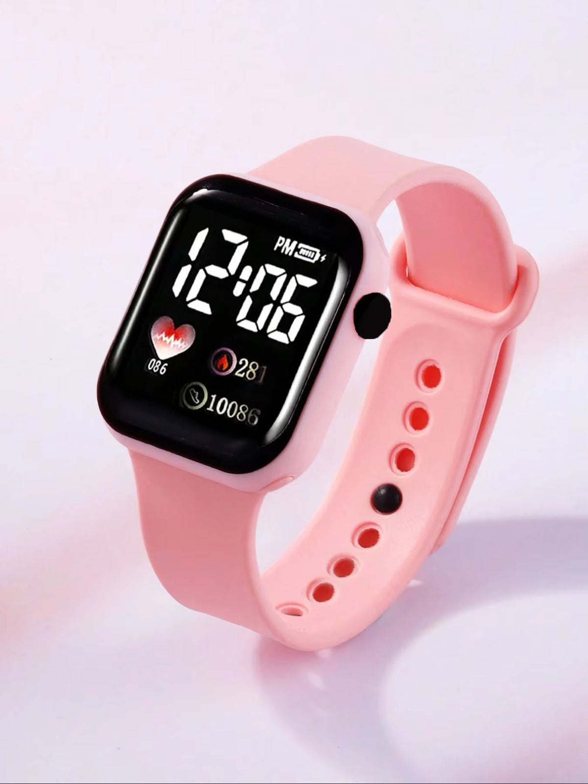 Girls' Pink Watch & Jewellery Gift Set – LED Watch, Butterfly & Pearl Accessories