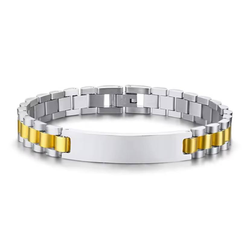 Customized Text Name Men Stainless Steel Bracelet watch band Personalized Engrave Logo Id Bracelets For Women Gift Jewelry image 4