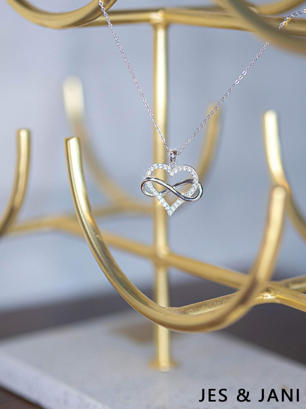 Infinity Heart Necklace for Women, Love Heart Pendant with Cubic Zirconia and Infinity Necklace, 925 Sterling Silver Heart Necklace for Girlfriend