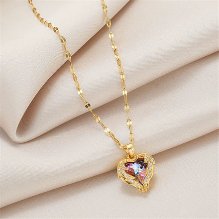 Crystal Ocean Heart Necklace for Women ( Standard Delivery )