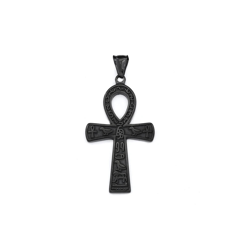 Vintage Fashion Ancient Egyptian Ankh Cross Pendant Necklace for Men Women Stainless Steel Amulet Jewelry Gifts Dropshipping