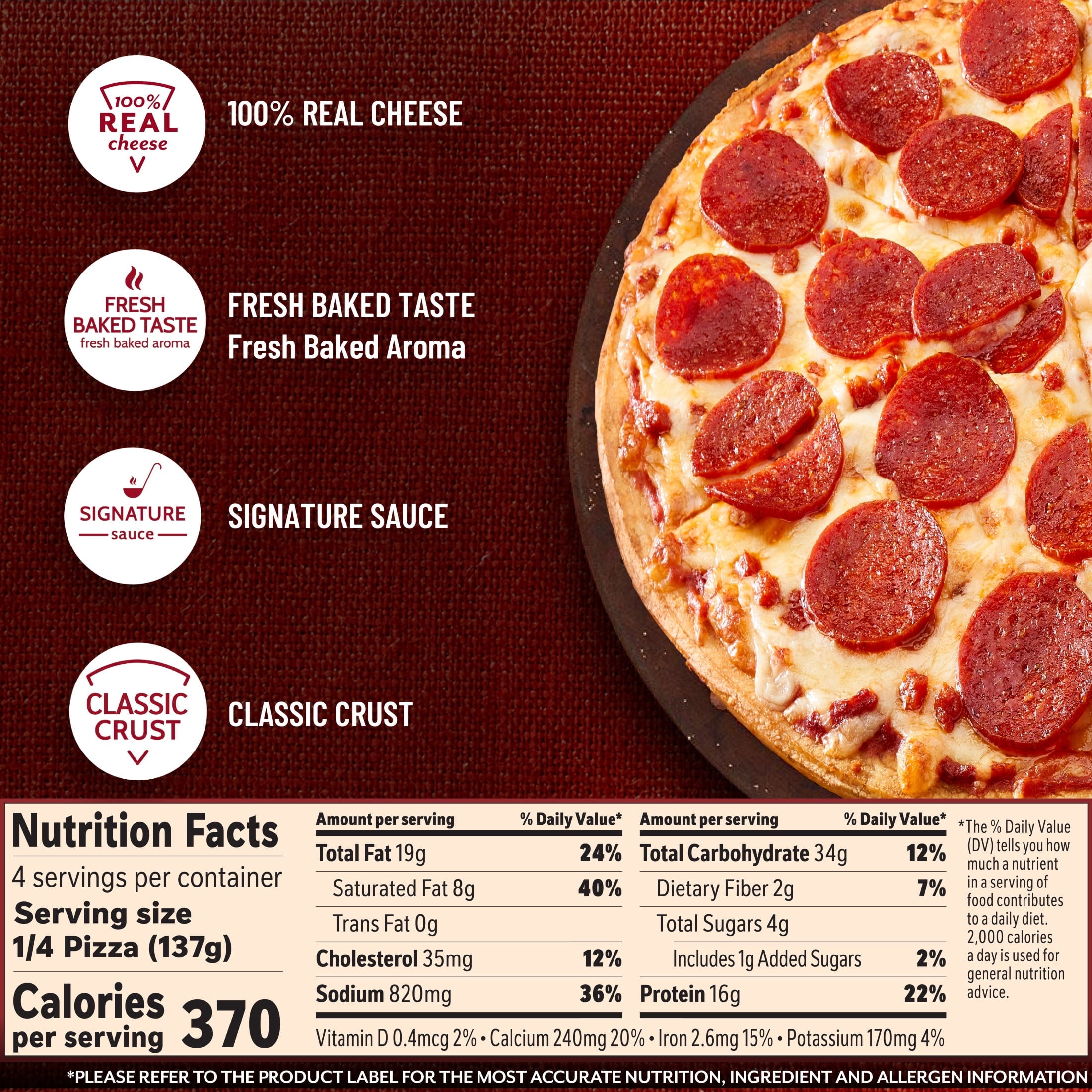 Pepperoni Classic Crust Pizza, Free Coke image 4