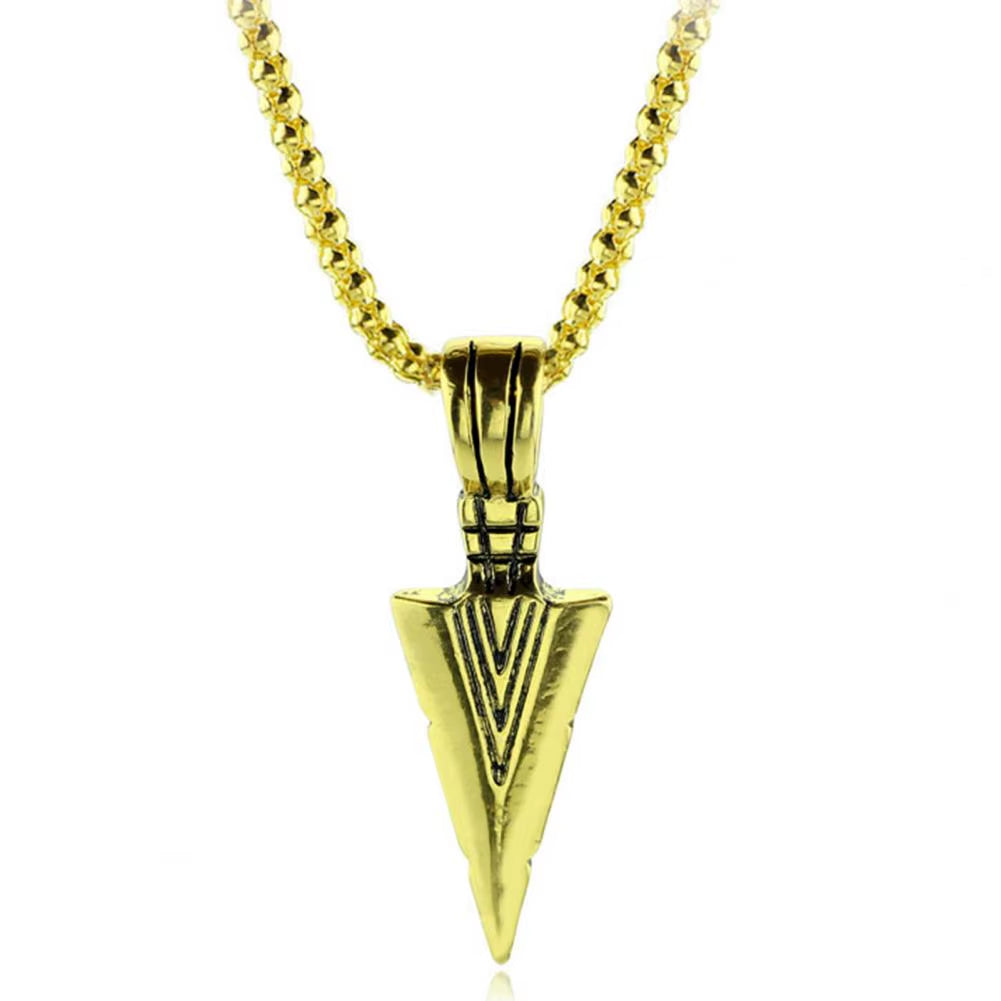 Men Necklace Hip Hop Vintage Arrow Necklace Stainless Steel Hip Hop Pendant Sweater Necklace Gift Jewelry Necklace for Men