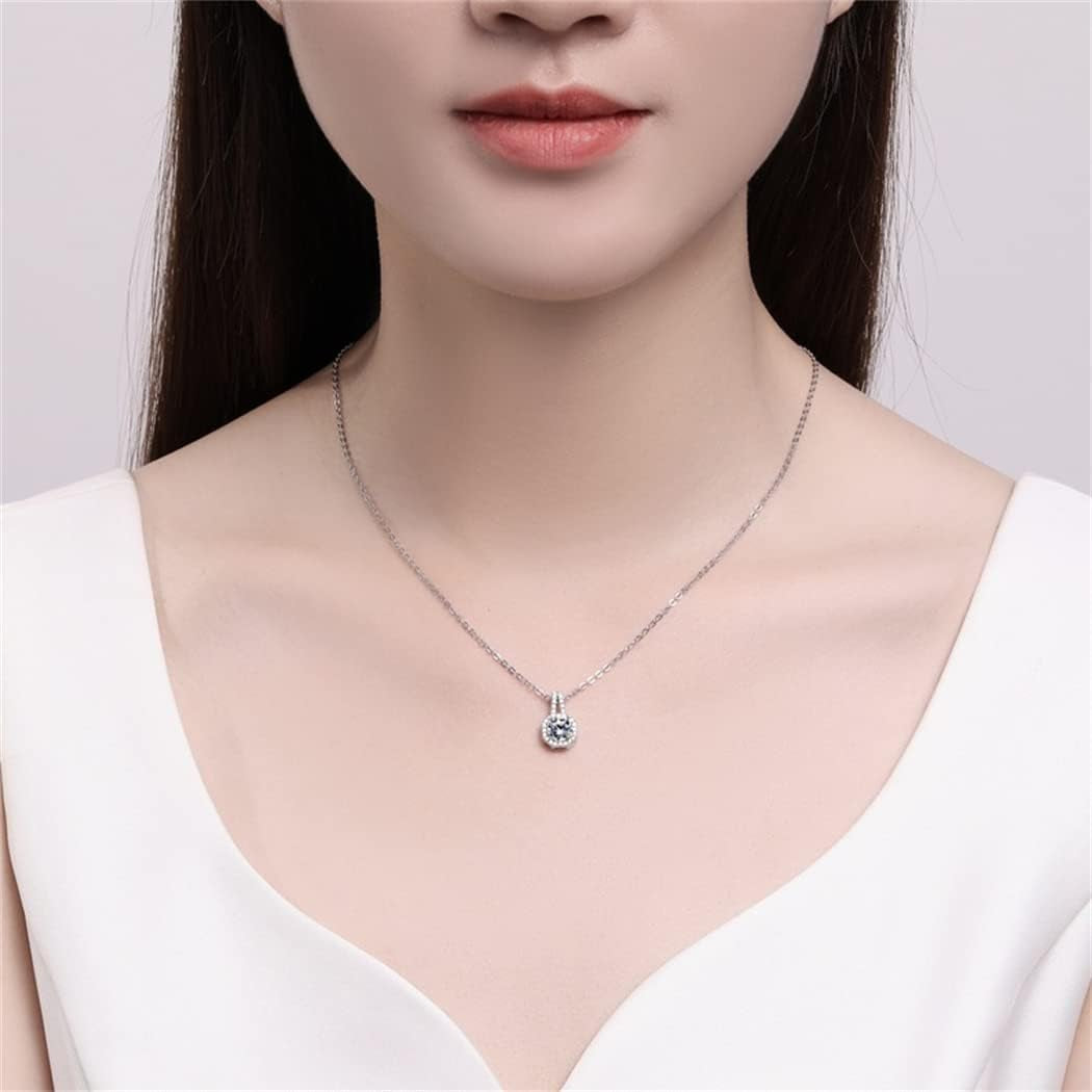 14K Gold Plated Heart Diamond Necklace Sparkle Solitaire Pendant Halo Necklace for Women Classic Luxury Love Clavicle Neckband Valentine'S Day Gift