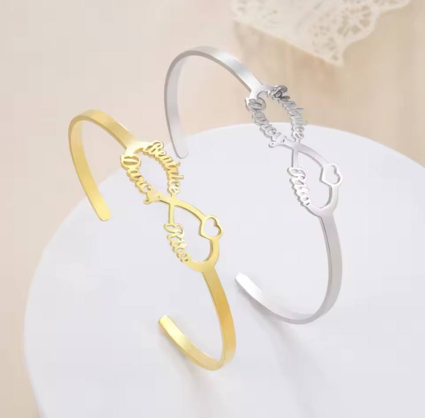 Customized Name Bracelet for Women Men Custom Jewelry Stainless Steel Customized Gold Color Arabic Name Bangle Birthday Gift 4 image 0