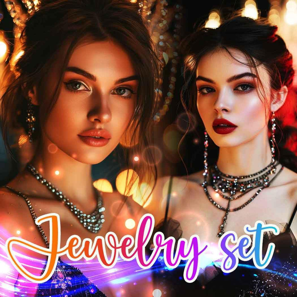 Rhinestone Bridal Wedding Jewelry Set Silver Necklace Earrings Sets Formal Prom Costume Jewelry Sets for Women and Brides