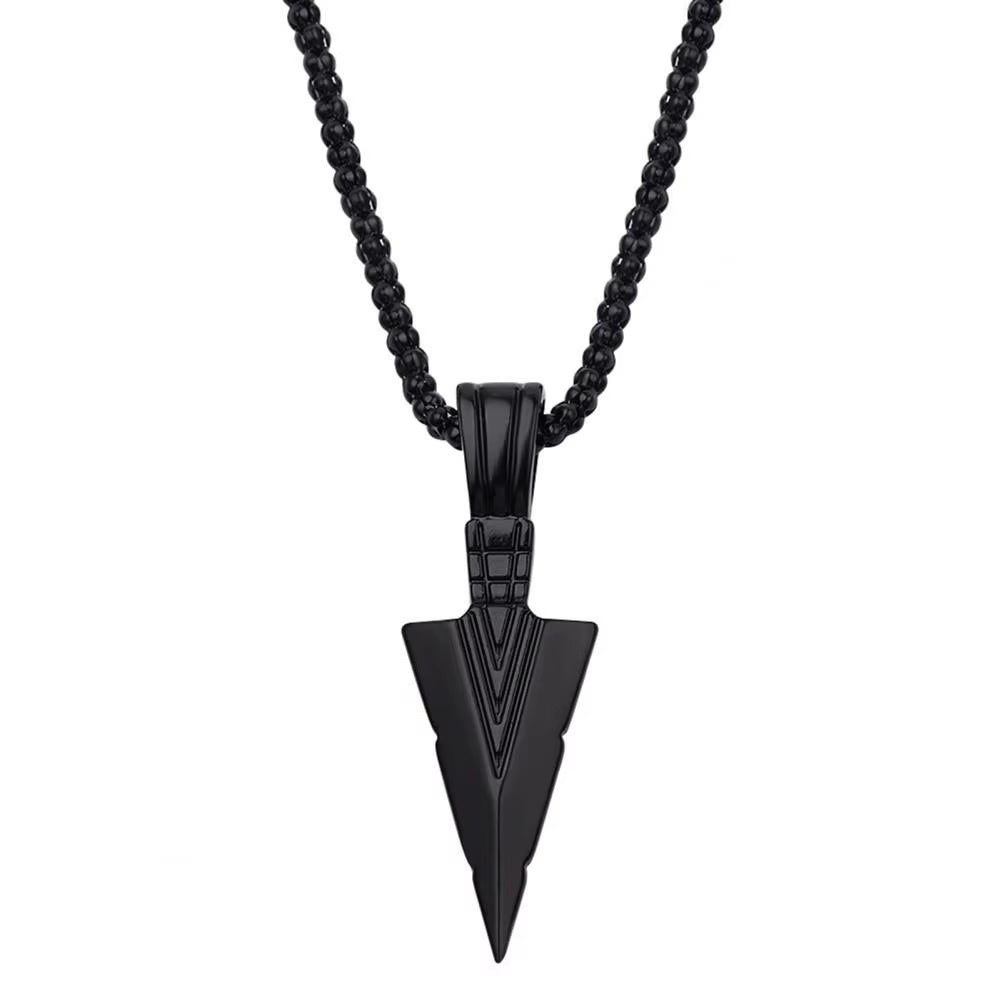 Men Necklace Hip Hop Vintage Arrow Necklace Stainless Steel Hip Hop Pendant Sweater Necklace Gift Jewelry Necklace for Men