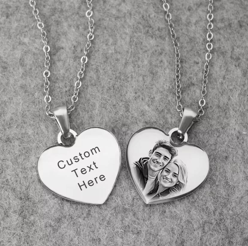 Customized Picture Necklace Personalized for Women,Custom Photo Love Heart Projection Pendant,Customized Valentine's Day gift,gifts for mom image 1