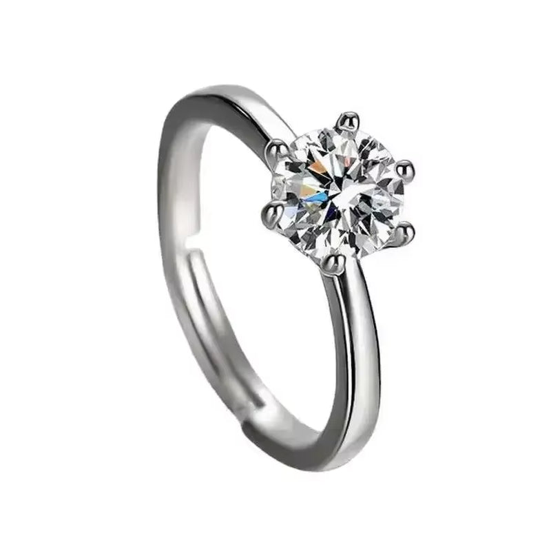 With Credentials Never Fade 18K White Gold Color Ring round Zircon Diamant Wedding Band Accessories Women Classic Jewelry