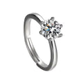 With Credentials Never Fade 18K White Gold Color Ring round Zircon Diamant Wedding Band Accessories Women Classic Jewelry