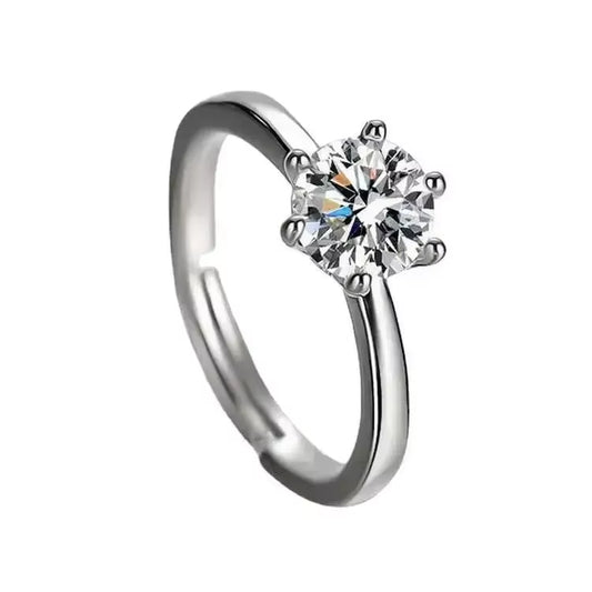 With Credentials Never Fade 18K White Gold Color Ring round Zircon Diamant Wedding Band Accessories Women Classic Jewelry