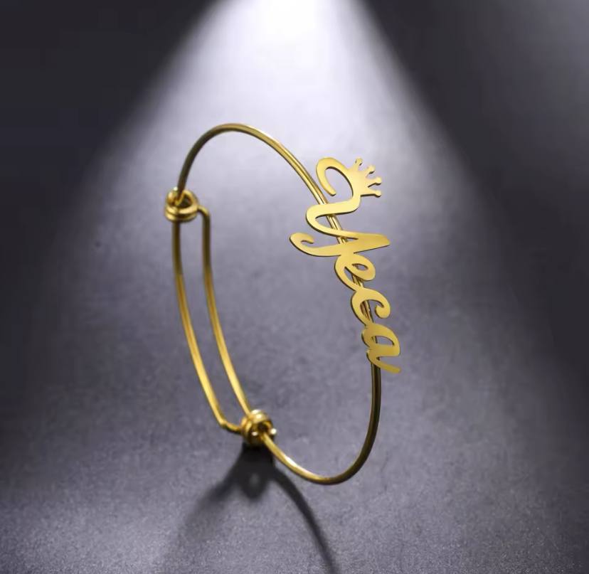 Customized Name Bracelet for Women Men Custom Jewelry Stainless Steel Customized Gold Color Arabic Name Bangle Birthday Gift 3 image 0