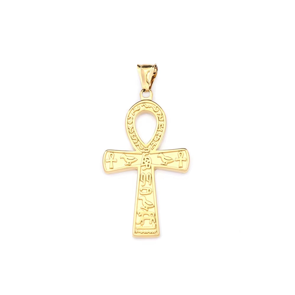 Vintage Fashion Ancient Egyptian Ankh Cross Pendant Necklace for Men Women Stainless Steel Amulet Jewelry Gifts Dropshipping