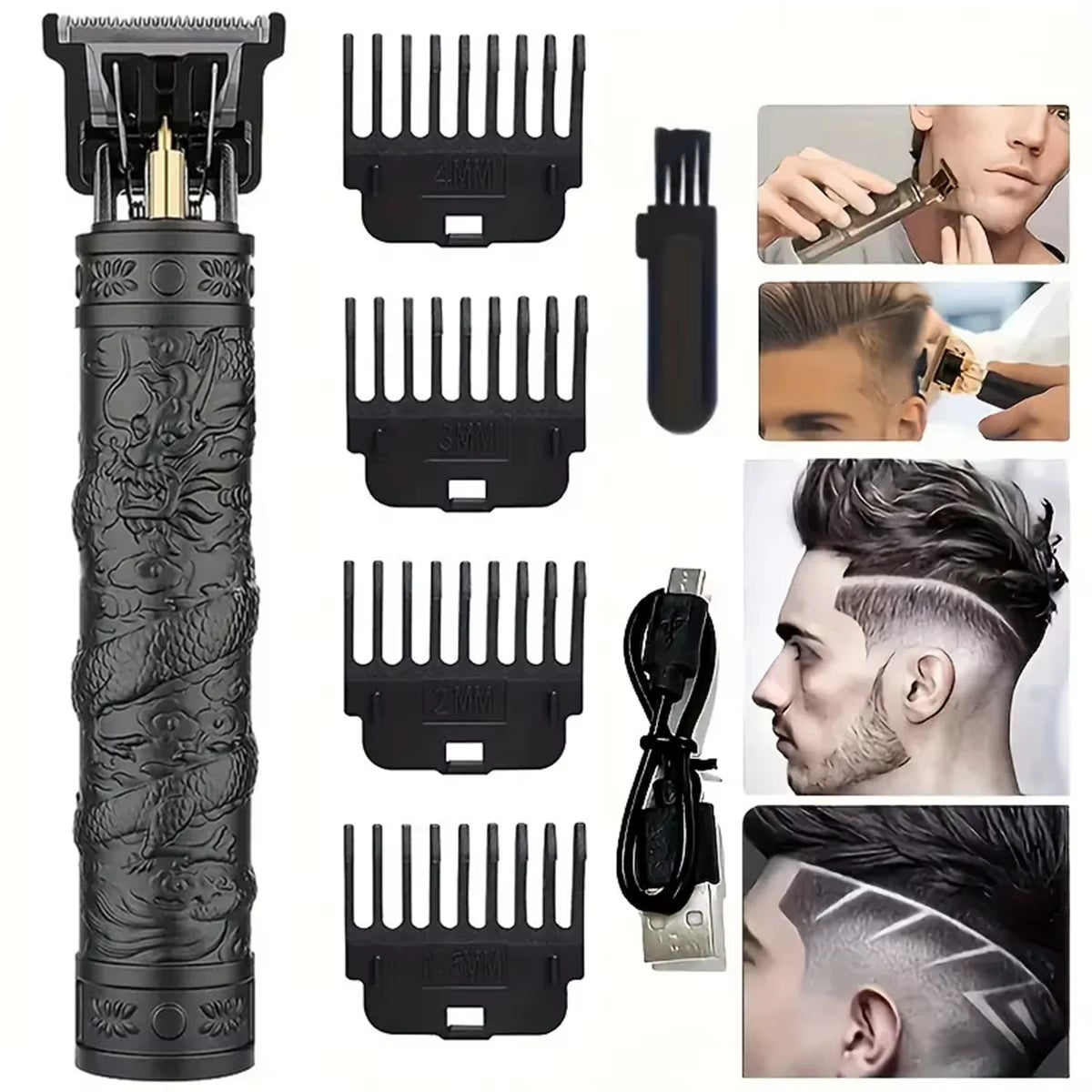 Men's 5-Piece Gift Box Set – Watch, Belt, Wallet, Hair Trimmer, Sunglasses & Keychain