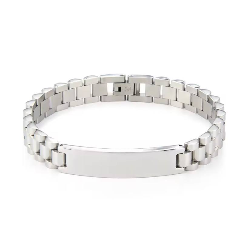 Customized Text Name Men Stainless Steel Bracelet watch band Personalized Engrave Logo Id Bracelets For Women Gift Jewelry image 2
