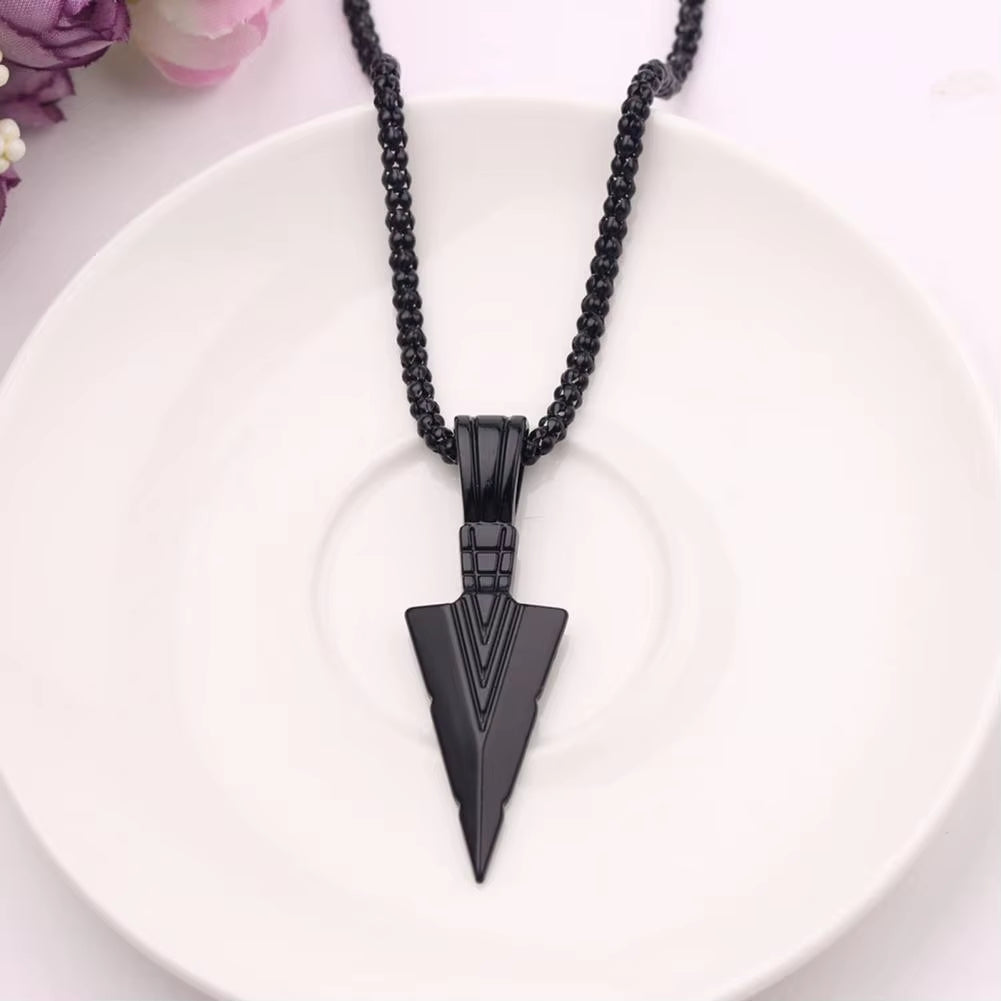 Men Necklace Hip Hop Vintage Arrow Necklace Stainless Steel Hip Hop Pendant Sweater Necklace Gift Jewelry Necklace for Men