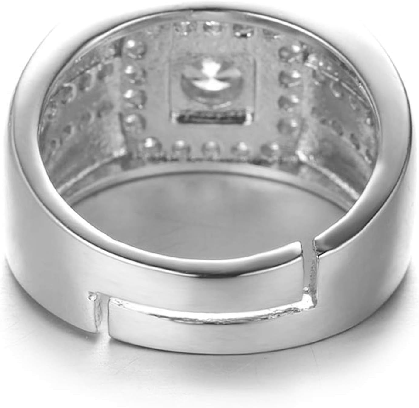 Gold Diamond Ring Iced Out, Men'S 18K Real Gold Plated/Platinum White Gold Finish Ring Size Adjustable with Free Giftbox