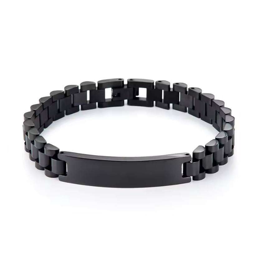 Customized Text Name Men Stainless Steel Bracelet watch band Personalized Engrave Logo Id Bracelets For Women Gift Jewelry image 3