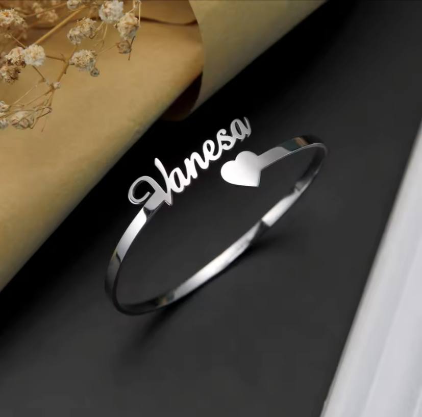 Customized Name Bracelet for Women Men Custom Jewelry Stainless Steel Customized Gold Color Arabic Name Bangle Birthday Gift 2 image 1