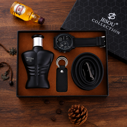 The Executive Set - 4-Piece Premium Business Gift Box for Men (Watch, Wallet, Belt & Keyholder)