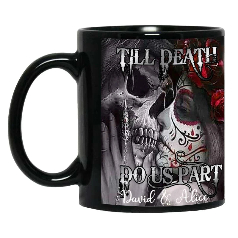 Custom black photo mug example