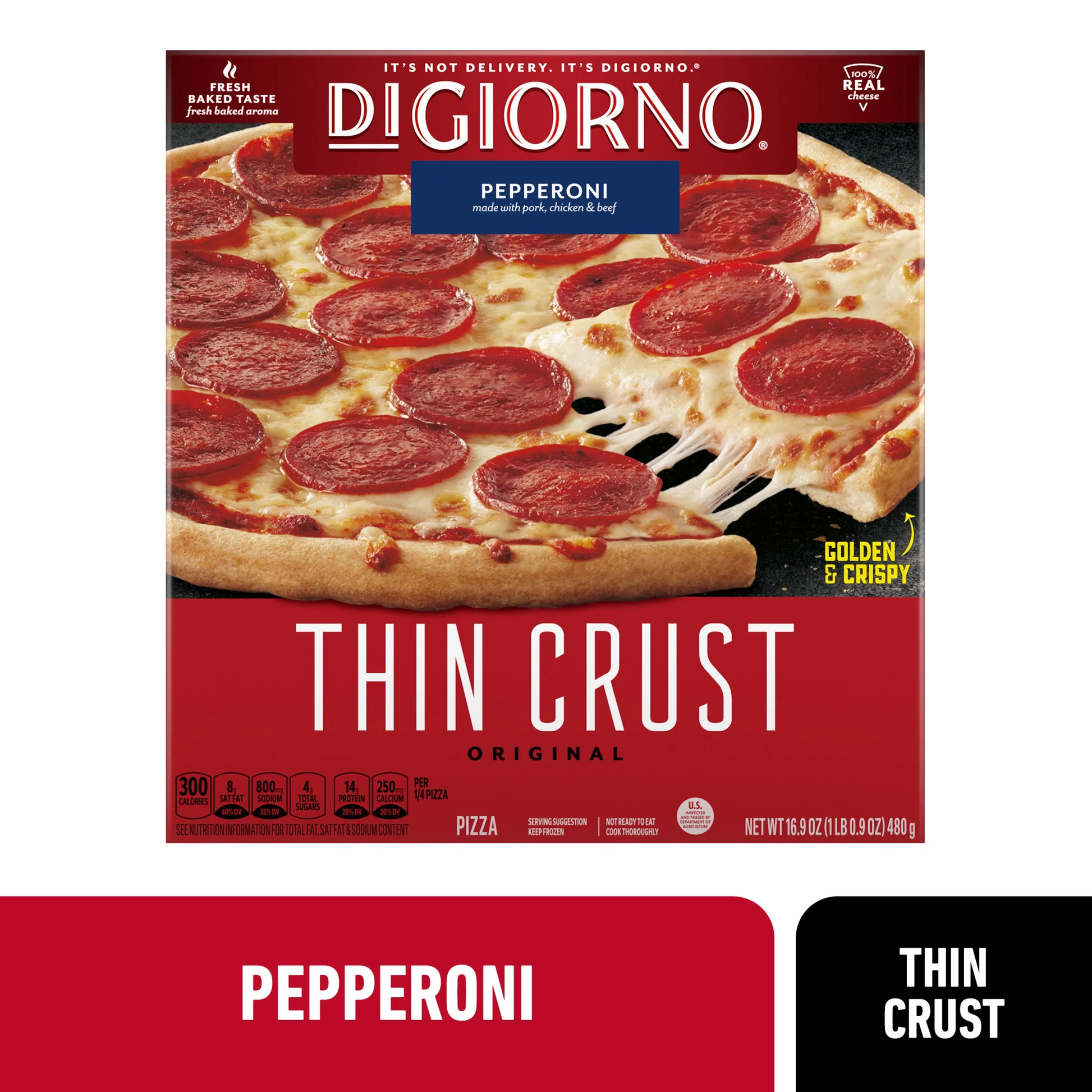 Pepperoni Original Thin Crust Pizza Free Coke image 0