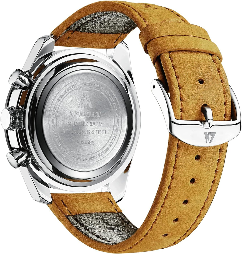 Mens Watches Leather Watch Analog Quartz Watch for Men Luminous Luxury Fashion Business Casual 30M Waterproof Men'S Wrist Watches with Date