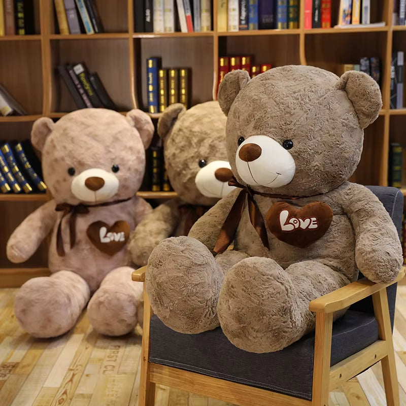 Nice New Hot High Quality 2 Colors Teddy Bear with Love Stuffed Animals Plush Toys Doll Pillow Kids Lovers Birthday Baby Gift