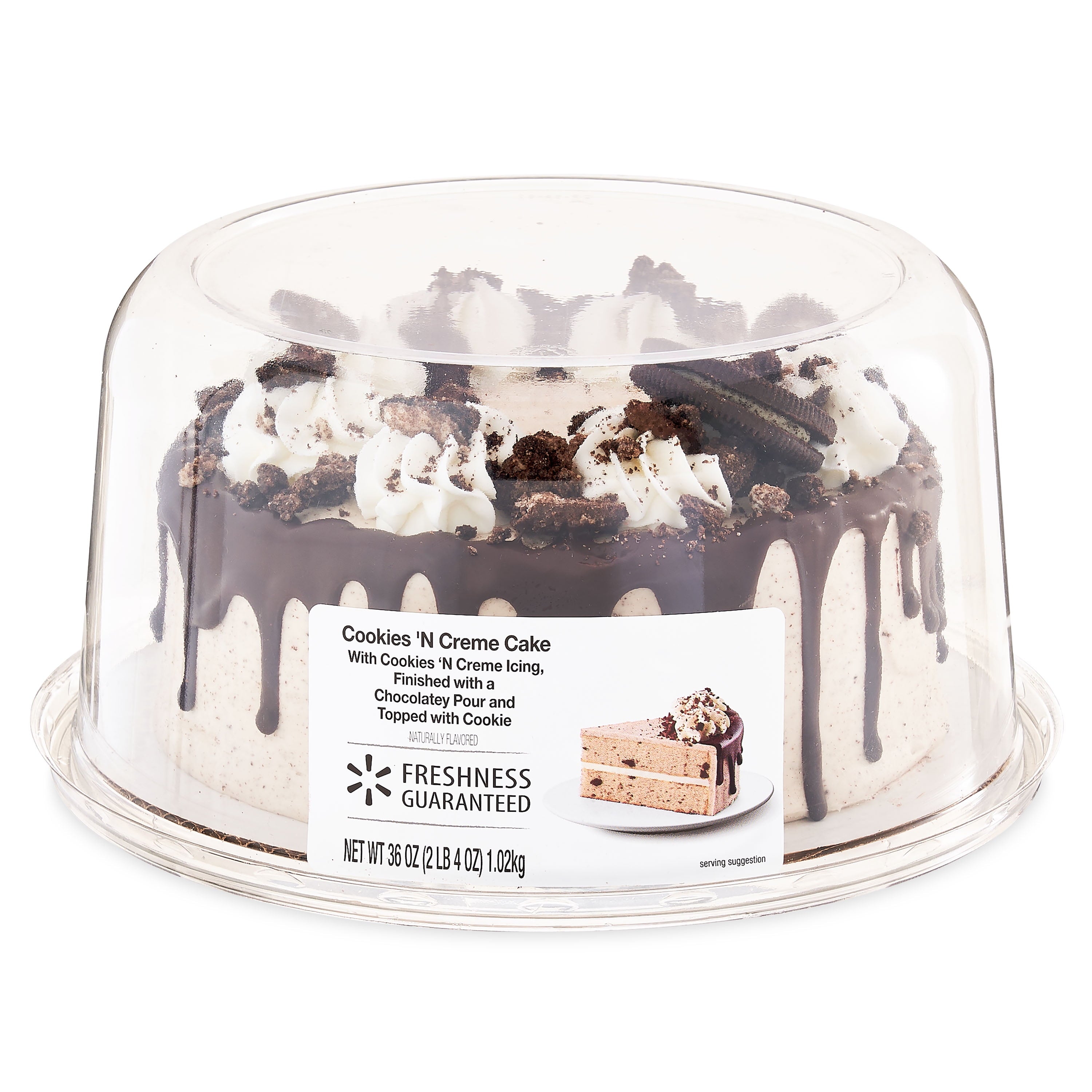 7-Inch round Cookies 'N Creme Cake, 36Oz, Regular, Tray, Refrigerate image 1