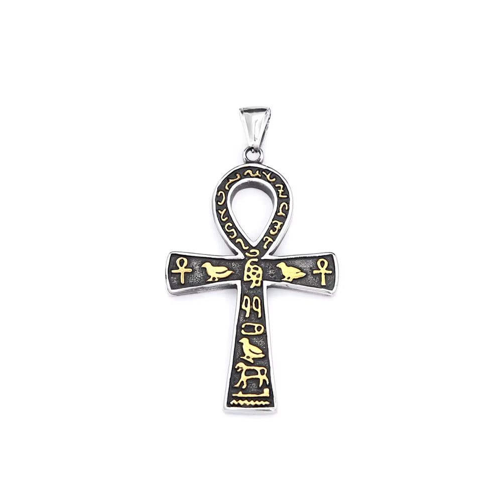 Vintage Fashion Ancient Egyptian Ankh Cross Pendant Necklace for Men Women Stainless Steel Amulet Jewelry Gifts Dropshipping