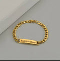 Customized Punk Engrave Name Custom Bracelets Gold Color Stainless Steel Thick Hand Chain Customized Couple Men Women Jewelry Gift image 2