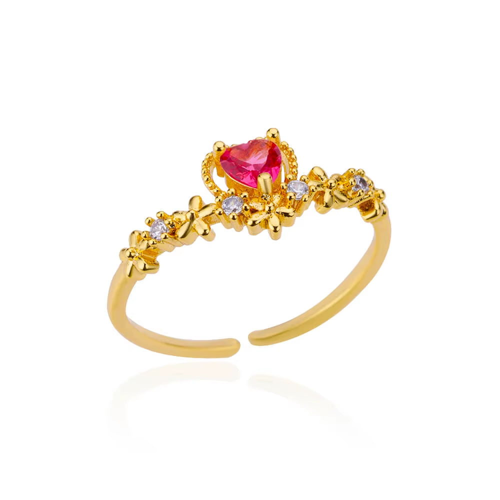 Blue Zircon Crown Rings for Women Stainless Steel Adjustable Crown Ring 2023 Trend Design Female Wedding Jewerly Free Shipping