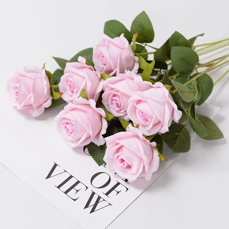 3/5/10/20Pcs Roses Artificial Flowers Rose Flower Branch Artificial Red Roses Realistic Fake Rose for Wedding Home Decor