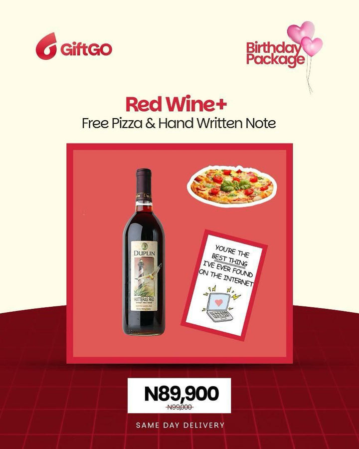You Deserve Sweetness - Wine , Pizza and Free Note( Same Day Delivery Usa & Canada )