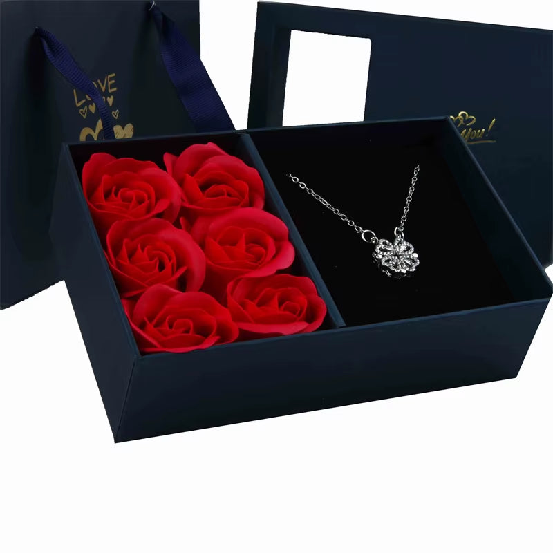 I Love You Jewelry Box Immortal Flower Jewelry Box Roses Window Gift Box Ring Earrings Pendant Necklace Box Jewelry Organizer