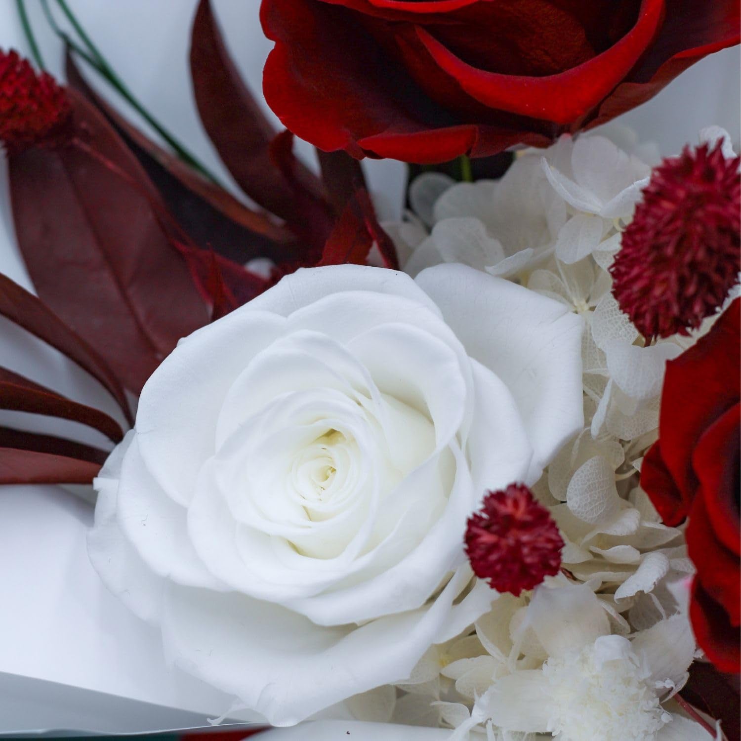 Preserved Flowers Bouquet, Long Lasting Real Roses, Valentine, Mother Day, Anniversary, Birthday Gifts for Women, Flowers for Delivery Prime, Low Maintenance, Gift Box and Vase Arrangement