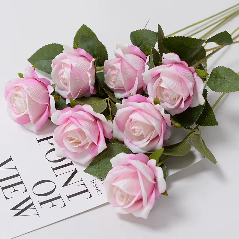 3/5/10/20Pcs Roses Artificial Flowers Rose Flower Branch Artificial Red Roses Realistic Fake Rose for Wedding Home Decor