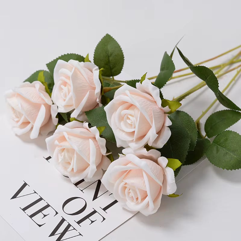 3/5/10/20Pcs Roses Artificial Flowers Rose Flower Branch Artificial Red Roses Realistic Fake Rose for Wedding Home Decor