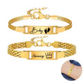 Customized Bracelet for Little Boy Girl, Stainless Steel Engraved Name Date Son Daughter Mom Baptism G image 0