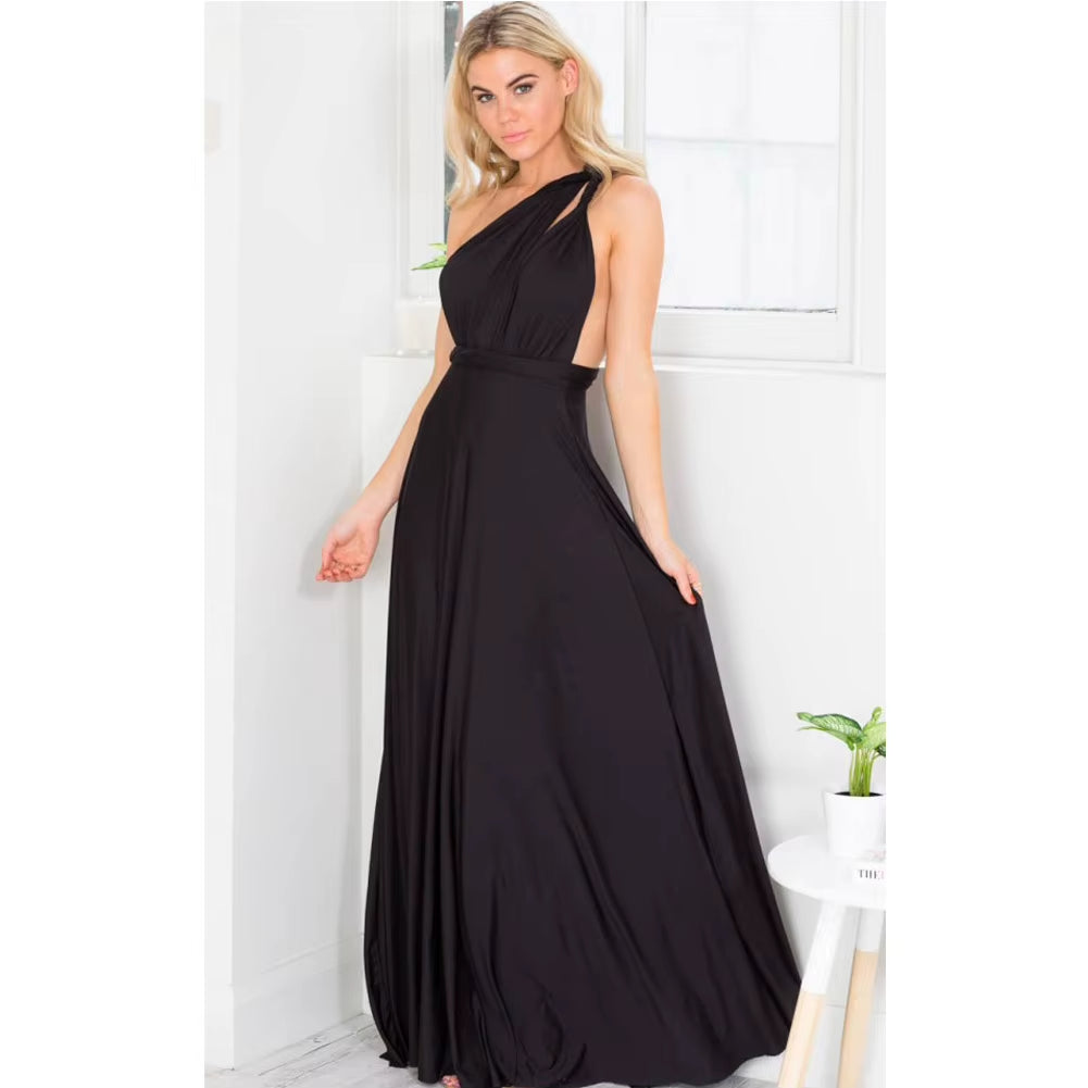 Fashion Multi-Worn V-Neck Vestidos De Fiesta Women Long Dress Sexy Strapped Lady Summer Maxi Dress