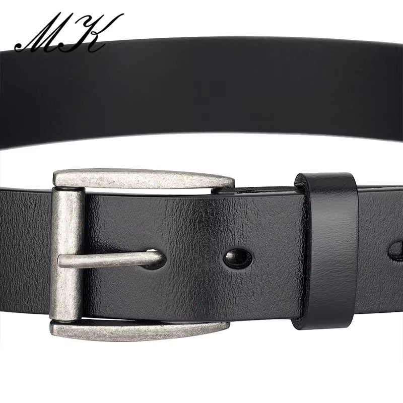 Genuine Leather Belts for Men for Jeans Trousers Men'S Casual Vintage Alloy Pin Buckle Second Layer Leather Belt