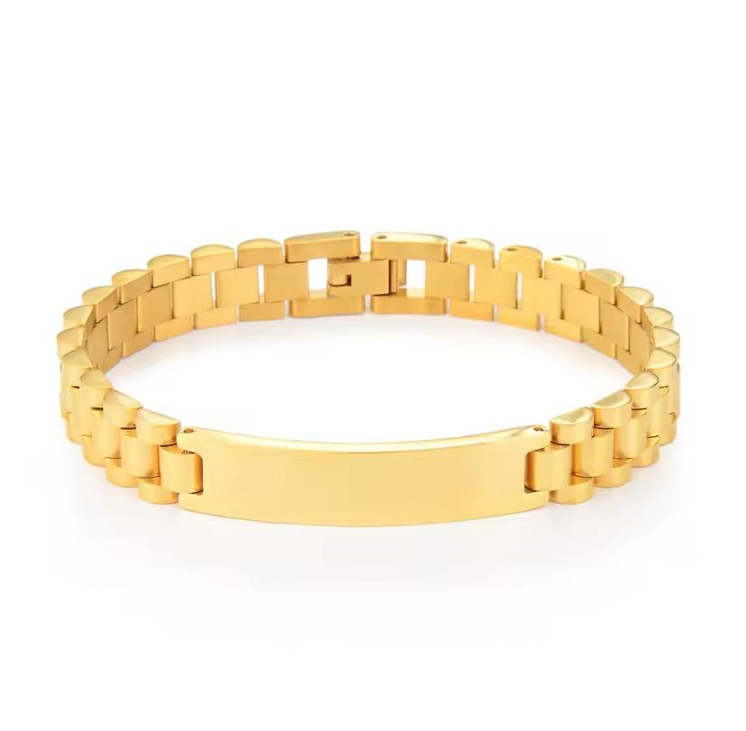 Customized Text Name Men Stainless Steel Bracelet watch band Personalized Engrave Logo Id Bracelets For Women Gift Jewelry image 1