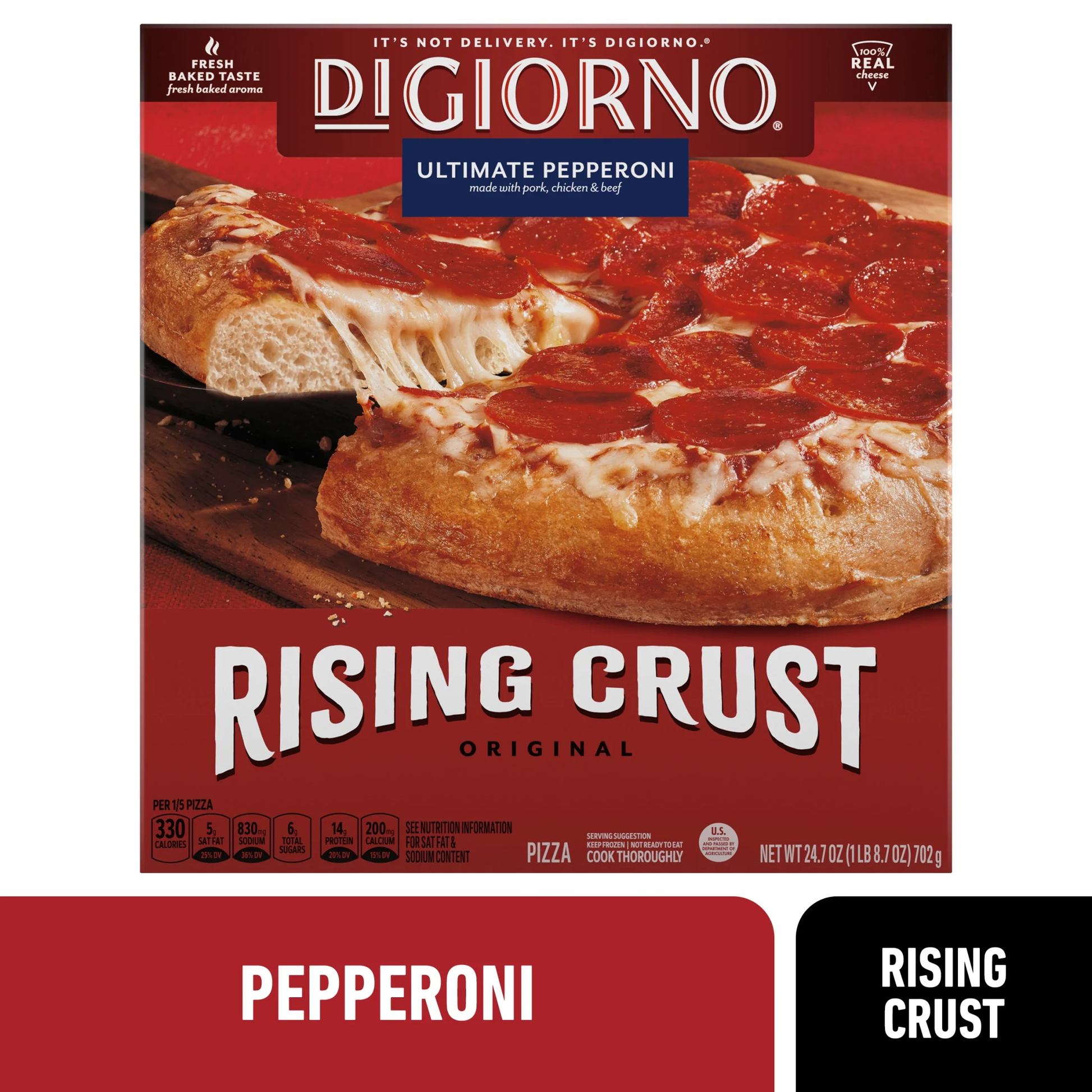 Rising Crust Pepperoni Pizza,  Free Coke image 1