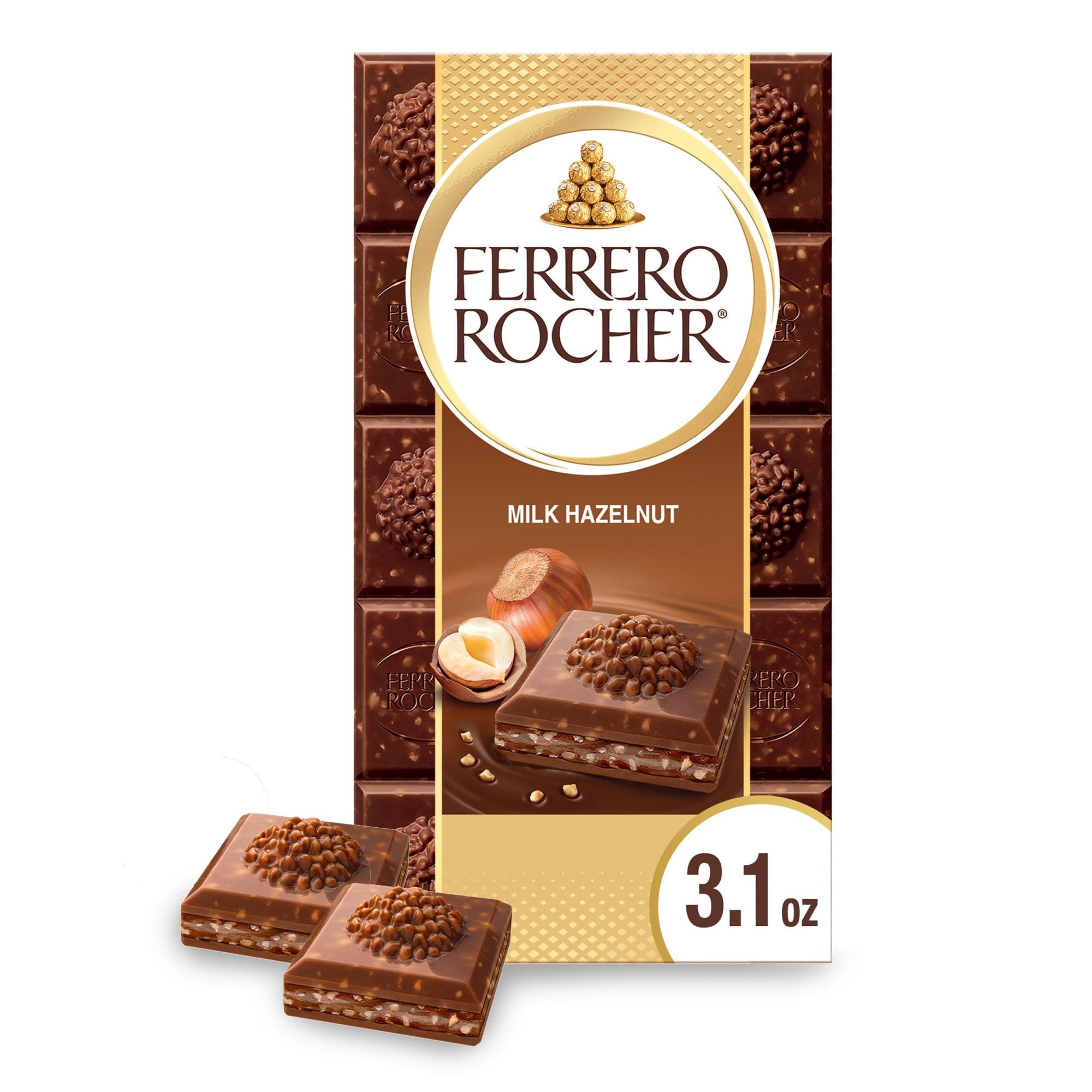 Premium Chocolate Bar, Milk Chocolate Hazelnut, ​3.1 Oz - 1 image