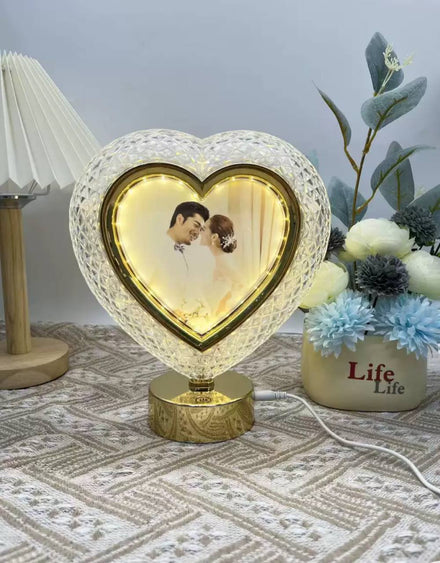 Heart Crystal Photo Lamp