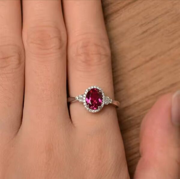 Sparkling Red Heart Stackable Ring