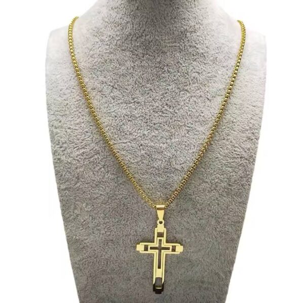 Titanium Steel Trendy Cool Cross Skull Necklace For Men And Women Unisex Stainless Steel