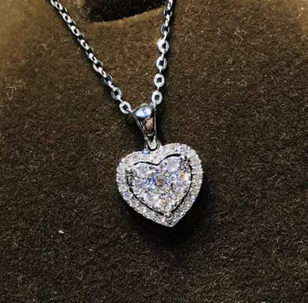 Light Luxury Zircon Heart Pendant Necklaces For Women Trendy Stainless Steel Chain Choker Necklace Bridal Wedding Jewelry Gift