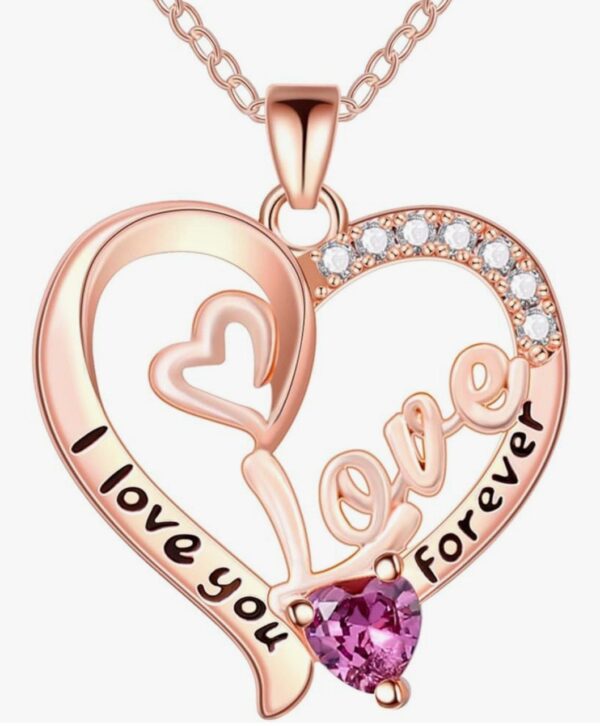 GemJelry I Love You Heart Pendant Necklaces Birthday Valentine's Day Gift Mother's Day Gifts Christmas Mom Gifts Jewelry for Women Wife Girlfriend Friend Daughter