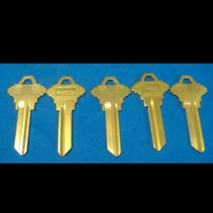 LOT OF FIVE LOCKSMITH SC4 6-PIN KEY BLANKS FITS SCHLAGE SOLID BRASS